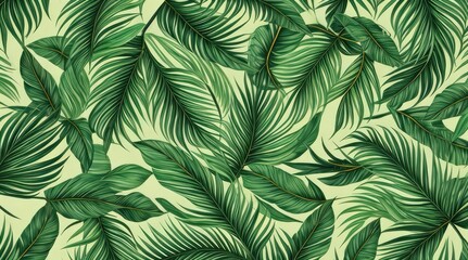 Tropical green leaves background