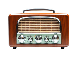 old vintage radio isolated on transparent background