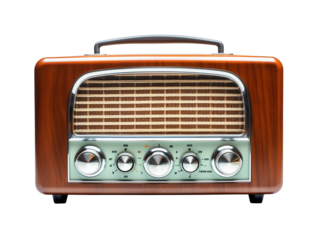 old vintage radio isolated on transparent background