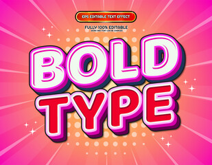 Bold type 3d cartoon text effect design