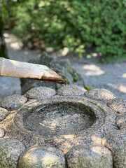 stone water in the garden