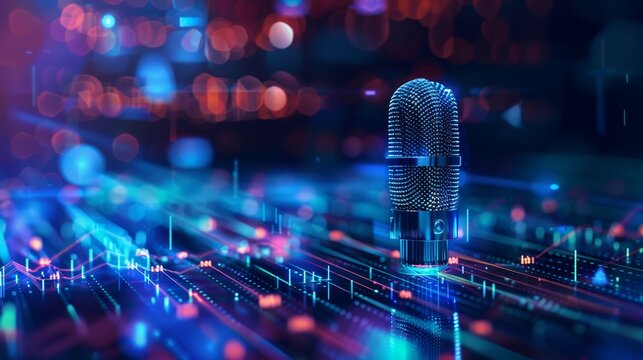 A focused look at voice search analytics on a digital display, emphasizing the shift towards voice-driven search optimization as a pivotal SEO trend