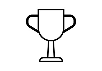 Icono negro de copa o trofeo en fondo blanco.