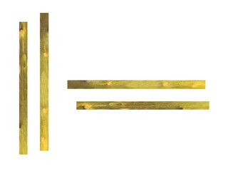 Wooden boards stained with colored burnt green varnish - on isolated transparent background.