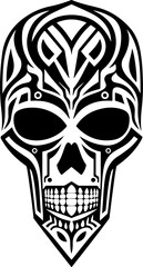 A skull with a pattern on it. Ornamental skull illustration for print.