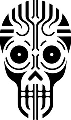 A skull with a pattern on it. Ornamental skull illustration for print.