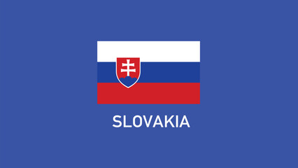 Slovakia Flag Teams European Nations 2024 Abstract Countries European Germany Football Symbol Logo Design Vector Illustration