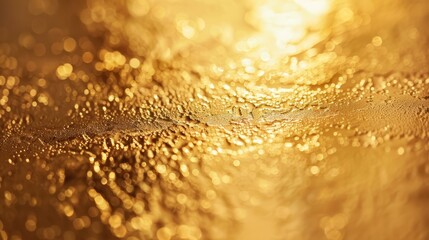 Close-up of a luxurious golden textured background, highlighting the elegance and sheen of a finely detailed gold surface