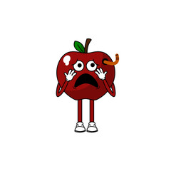apple with a worm Vector
