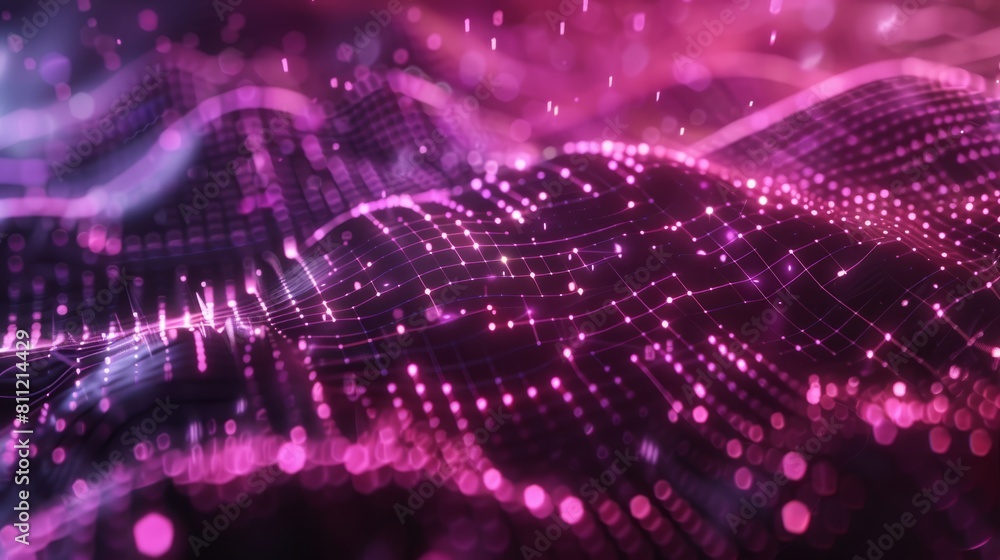 Poster digital cyberspace with particles and links to digital data networks. generative ai hyper realistic