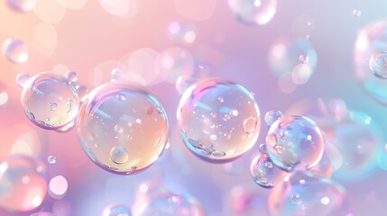 Abstract bubbles on a pastel background