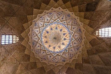 Mind blowing details of antique Persian brick work in the bazaar Yazd, Iran. 