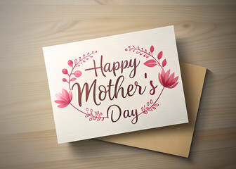 Realistic business card mockup with copy space write Happy Mothers Day