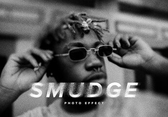 Gritty Smudge Photo Effect Mockup