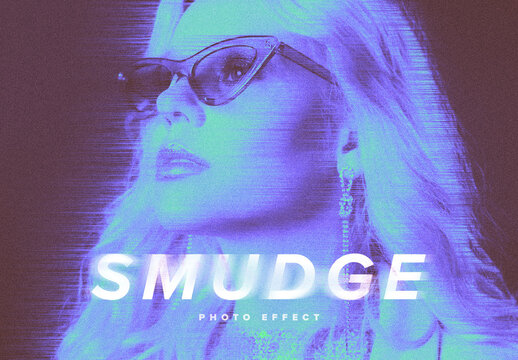 Bright Smudge Photo Effect Mockup
