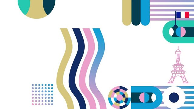 trendy geometric sports color pink and blue animation element template with empty space for your text or title