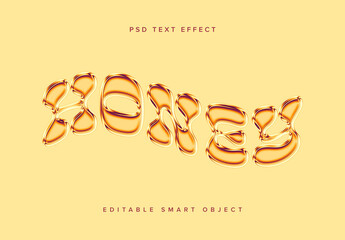 Yellow Glass Text Effect Mockup