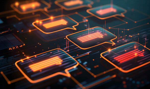 Modern messaging and communication background with speech bubbles