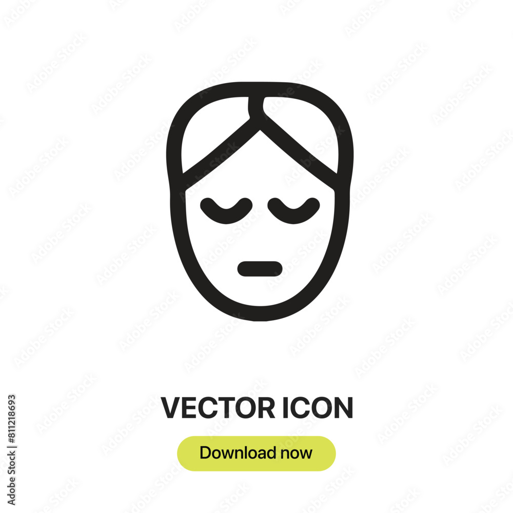 Poster Face mask icon vector. Linear-style sign for mobile concept and web design. Face mask symbol illustration. Pixel vector graphics - Vector.	