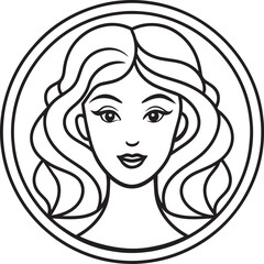 Beautiful woman face icon. Outline illustration of beautiful woman face vector icon for web