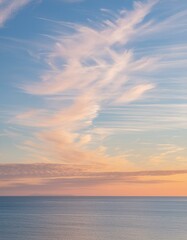 Obraz premium Azure Reverie: Sunset Symphony with Pink Cirrus Clouds