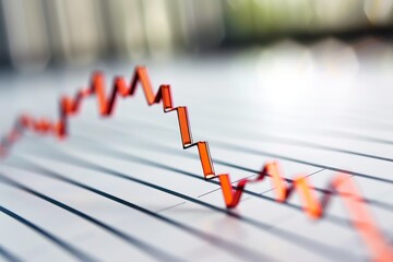 Detailed view of a series of orange arrows depicting fluctuations in a volatile abbfdafcaff, A graph displaying the ups and downs of a volatile market