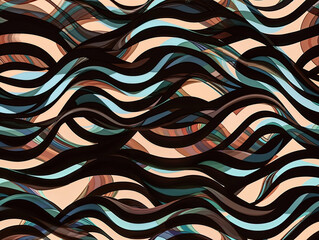 Seamless waves pattern, vector style design. Generative ai