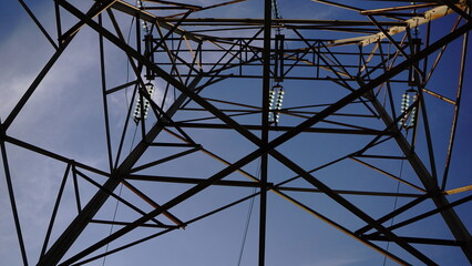lower angle of electric tower
