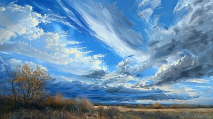 In the November afternoon the sky painted in shades of blue and adorned with wispy grey white clouds foretells the imminent arrival of rain as the wind picks up