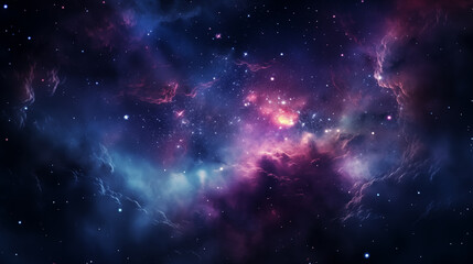 a close up of a galaxy with a bright purple and blue nebula