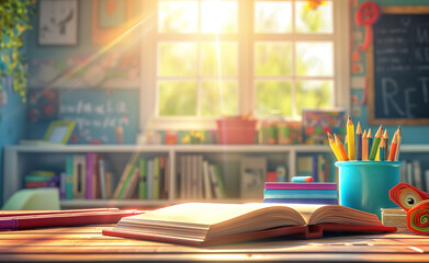 Vibrant Children's Reading Nook with Educational Touch