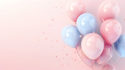 Balloon background in Aesthetic minimalism style. Soft pastel neutral colors elements for social media