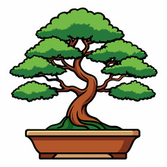 bonsai tree cartoon illustration