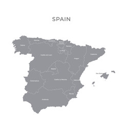 National Country Map with Regions, States and Flag in Body