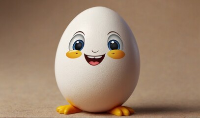 Happy Egg Character Hatching with a Smile Illustration