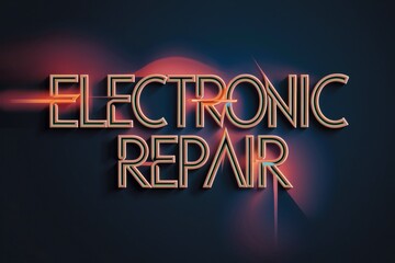 A neon sign that says electronic repair on it, AI