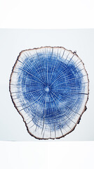 there is a blue and white picture of a tree stump