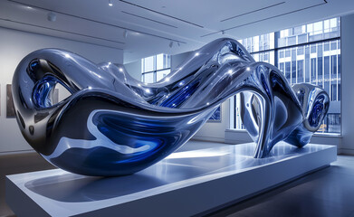 Fusion of Form and Future: A Modern Art Gallery Installation