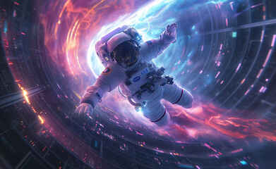 Time Portal Activation: An Astronaut's Journey