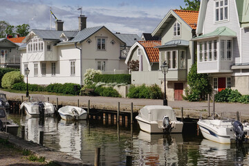 View of a canal through a city