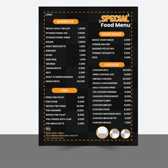 Restaurant menu design, food menu, modern menu.