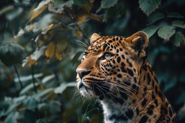 Obraz premium Wildlife Encounter: Amazing Persian Leopard, Majestic Mammal and Fearsome Predator of the Forest