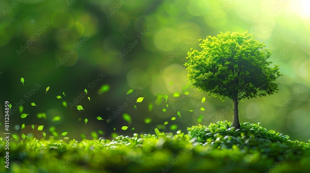 Poster an image showcasing ecological practices for an environmentally friendly and sustainable future, fea