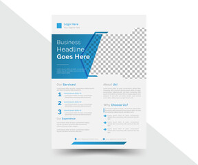 Creative corporate blue business flyer, business brochure, business poster layout templet in A4