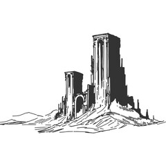 Landscape of Fusion Vintage Illustration Vector