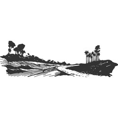 Obraz premium Landscape of Fusion Vintage Illustration Vector