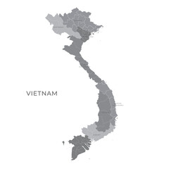 National Country Map with Regions, States and Flag in Body