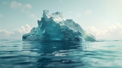 Obraz premium Tip of the iceberg. Business concept. Iceberg. Success business metaphor, Generative AI hyper realistic and natural colors 