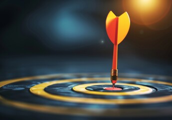 Fototapeta premium Utilize arrow concept for growth strategy, aiming success target with development graph, profit increase, and leadership for financial market direction