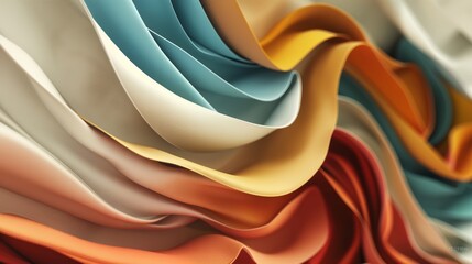 Colorful Abstract Wavy Shapes Background